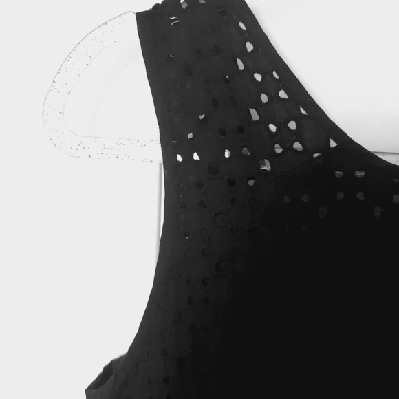 Madewell Dress Black eyelet dress sleeveless side zip size 6 - Picture 4 of 10